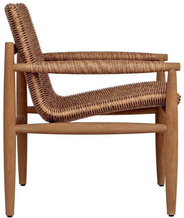 Uttermost® Sumba Golden Flax Wicker/Wood Indoor-Outdoor Lounge Chair-3
