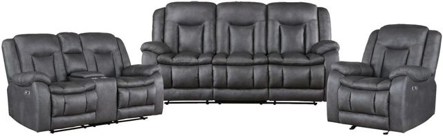 New Classic® Home Furnishings Morello 3-Piece Gray Power Reclining Seating Set-0