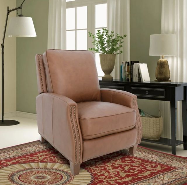 BarcaLounger® Melrose Dobbs Saddle Leather Manual Recliner-2