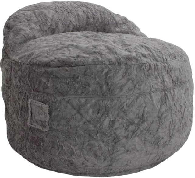 CordaRoy's® Nest Gray Faux Fur Full Adult Bean Bag Chair-0
