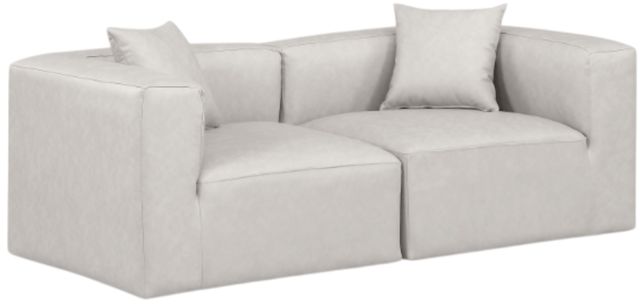 Meridian Furniture Cube 2-Piece Cream Leather Modular Sofa-0