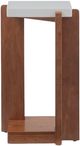 Flexsteel® Lincoln White Accent Table with Walnut Base-2