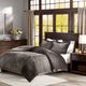 Olliix by Madison Park Parker Grey Full/Queen Corduroy Plush Comforter Mini Set-2
