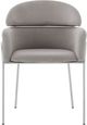 Armen Living Portia 2-Piece Brushed Stainless Steel/Gray Dining Arm Chair Set-3