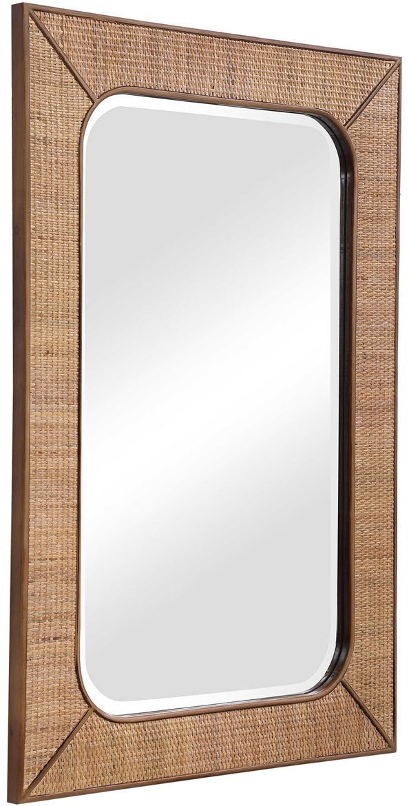 Uttermost® Tahiti Warm Maple Stain Rattan Mirror-4