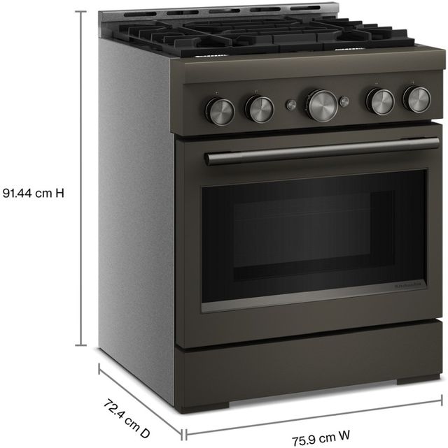 KitchenAid® 30" Black Ore Pro Style Gas Range with No Preheat Air Fry Mode-2