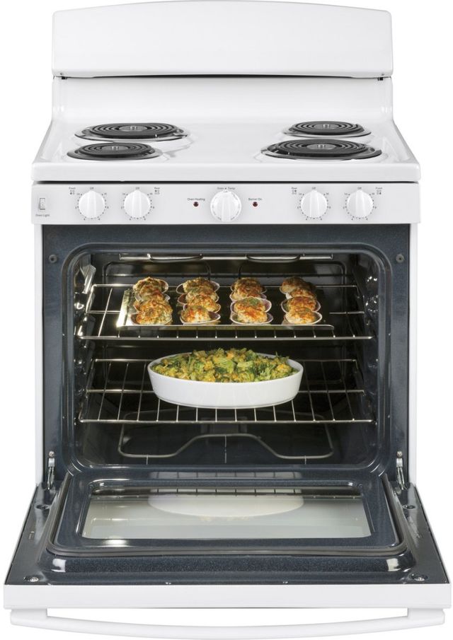 GE® 30" White Freestanding Electric Range-3