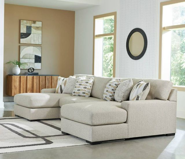 Benchcraft® Laurelgrove 3-Piece Pebble U-Shape Sectional with Double Chaise-1