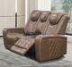 New Classic® Home Furnishings Dorian Brown Leather Power Reclining Loveseat-1