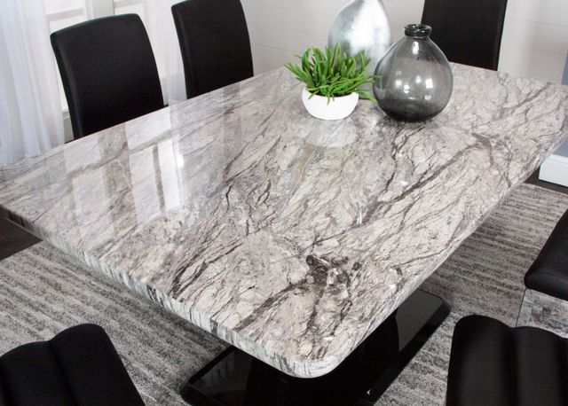 Cramco Dyane Faux Marble Top Counter Height Table with Black Base-4