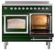 Ilve® Nostalgie II Noblesse 40'' Emerald Green Pro Style Induction Range with Chrome Trim-4