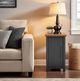Legends Home Essex Whiskey Square Side Table with Black Base-1