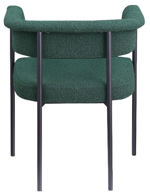 Meridian Furniture Malin Green Boucle Upholstered Dining Arm Chair-3