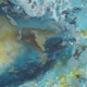 Olliix by INK+IVY Shattering Rock Yellow Blue Heavy Gel Coated Canvas-4