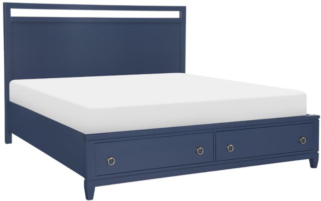 Legacy Classic Summerland Inkwell Blue Queen Panel Storage Bed-0