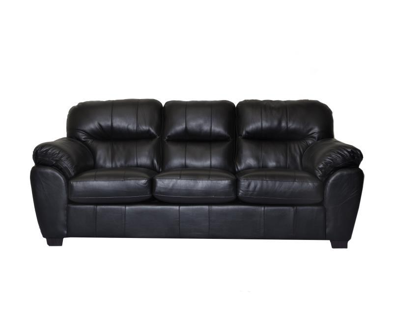 Minhas 1601 Sofa in Gell Black Leather | Steinbach, MB