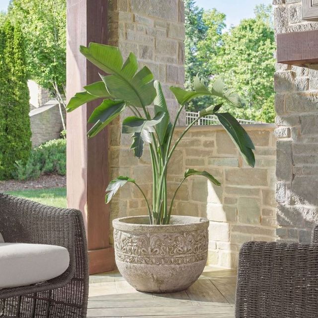 Uttermost® Regalia Weathered Stone-Like Indoor-Outdoor Planter-1