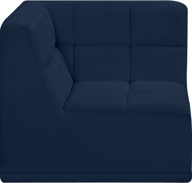Meridian Furniture Relax Navy Velvet Modular Corner Chair-1