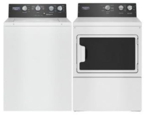 Ensemble de buanderie à chargement vertical Maytag® de qualité commerciale - Blanc