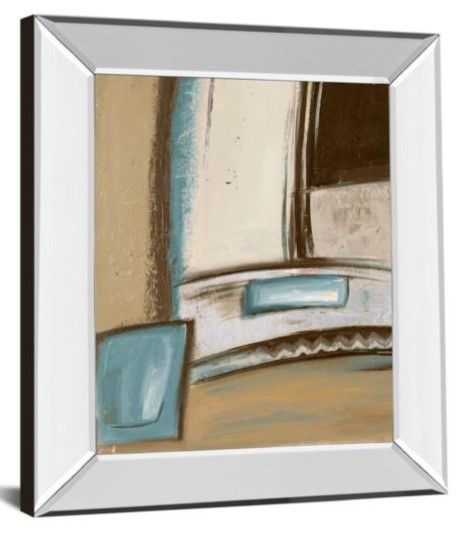 Classy Art Time Flies on Blue I by Patricia Pinto Mirror Framed Wall Art-1