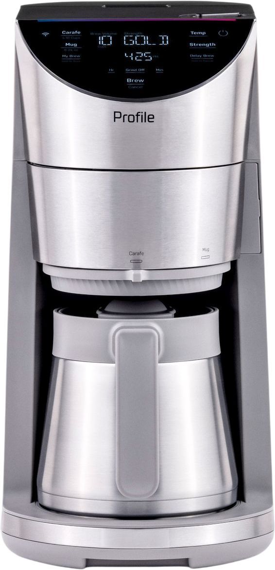 GE Profile™ 10 Cup Stainless Steel Smart Grind and Brew Coffee Maker with Podless Single Serve-0