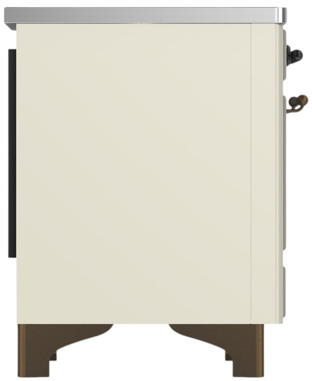 Ilve® Majestic III 40" Antique White Pro Style Induction Range with Triple Glass Door and Burnished Trim-3