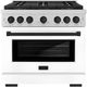 ZLINE Autograph Edition Paramount Series 36" Stainless Steel Pro Style Dual Fuel Range with White Matte Door and Matte Black Accents-0