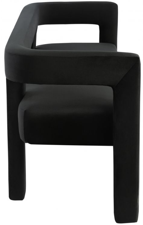 Meridian Furniture Athena Black Velvet Upholstered Bench-3