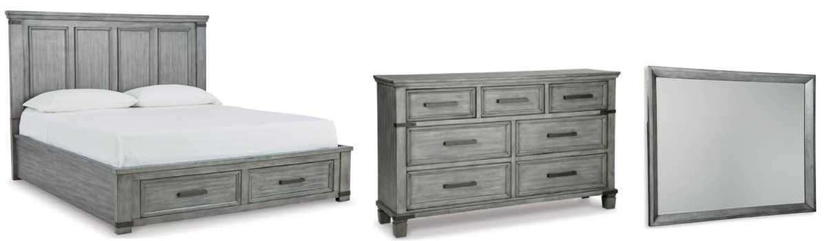 Signature Design by Ashley® Russelyn 3-Piece Gray Queen Storage Bed Set ...