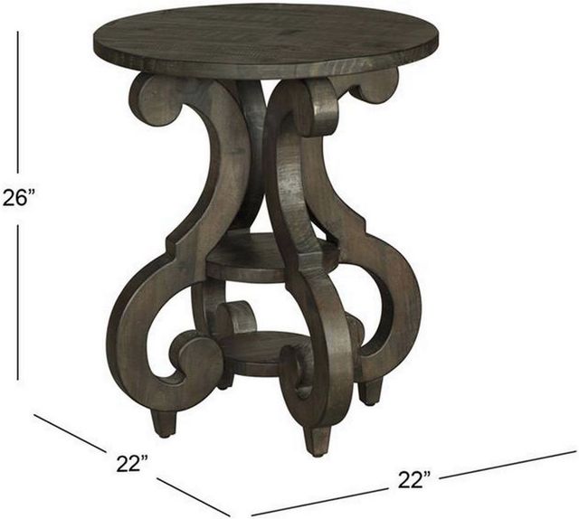 Magnussen Home® Bellamy Peppercorn Round Accent Table-2