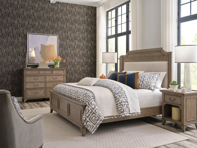 American Drew Carmine Engels Upholstered Bed