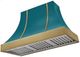 AGA Cascade 48" Salcombe Blue Wall Mounted Range Hood with Antique Brass Trim-0