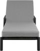 Armen Living Cayman Black/Gray Aluminum/Fabric/Rattan Outdoor Chaise Lounge-3