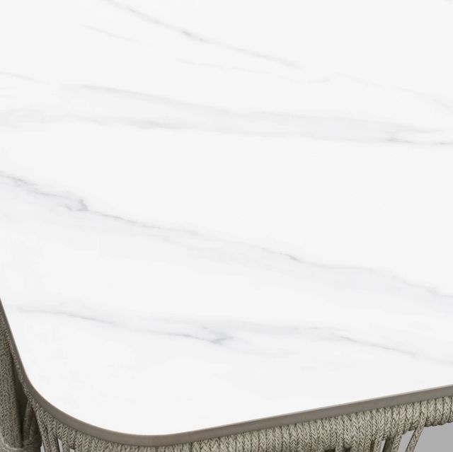 Intercon Alexa White Aluminum/Stone Seating Side Table-4