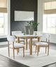 Signature Design by Ashley® Sawdyn White Round Dining Table with Light Brown Base-4