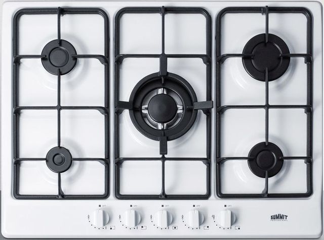 Summit® 27" White Gas Cooktop-0