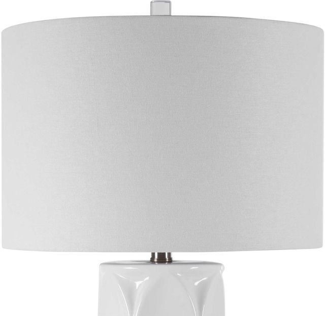 Uttermost® Sinclair Glossy White Glaze Table Lamp-4