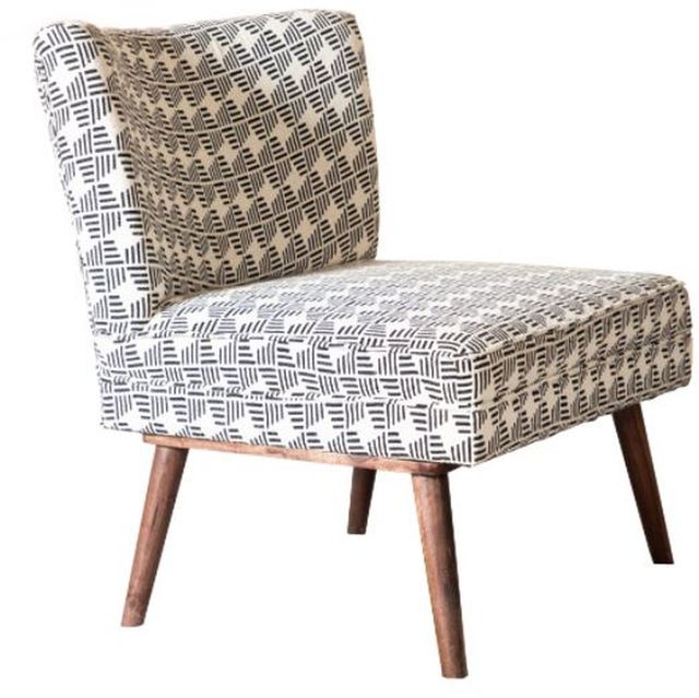 Coaster® Black and White Accent Chair with Wooden Leg-0