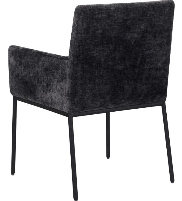 Meridian Furniture Reeves Black/Matte Black Chenille Upholstered Dining Chair-3