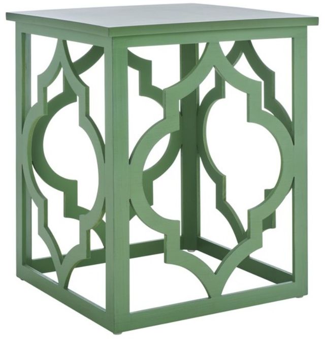 Safavieh Milo Green Leaf Trellis End Table-0