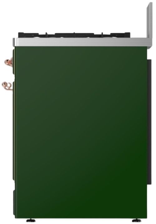 Ilve® Majestic III 30" Emerald Green Pro Style Dual Fuel Liquid Propane Range with 5 Black Brass Burners and Copper Trim-2