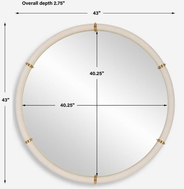 Uttermost® Cyprus White Round Mirror-3
