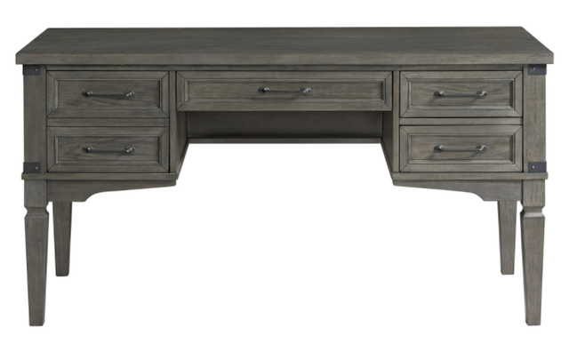 Intercon Foundry Brushed Pewter 60" Half Ped Desk-1