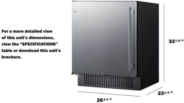 Summit® 27" 4.9 Cu. Ft. Stainless Steel Under The Counter Refrigerator -3