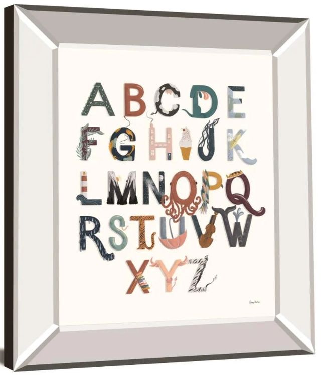 Classy Art Alphabet A to Z by Becky Thorns Mirror Framed Wall Art-1