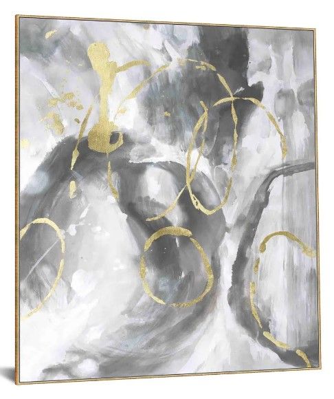 Classy Art Floating Tempered Glass with Foil Wall Art-1