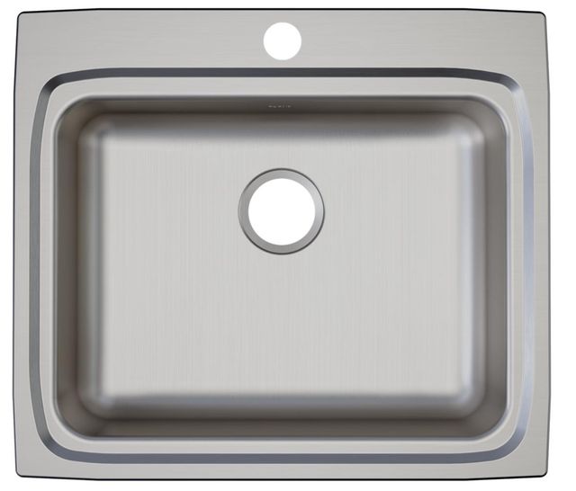 Elkay Lustertone® Classic Lustrous Satin 25" x 22" x 6" 2-Hole Single Bowl Drop-in ADA Sink-1