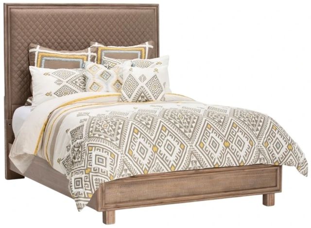 Michael Amini® Hudson Ferry Autumn Bronze/Driftwood California King Upholstered Panel Bed-0