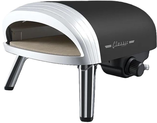 Unique® Appliances Classic Retro 12'' Matte Black Liquid Propane Pizza Oven-0