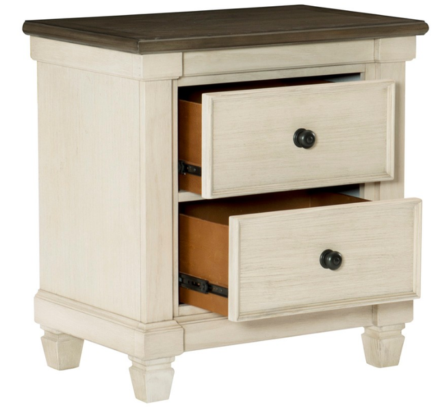 Homelegance® Weaver Antique White/Rosy Brown Nightstand-3
